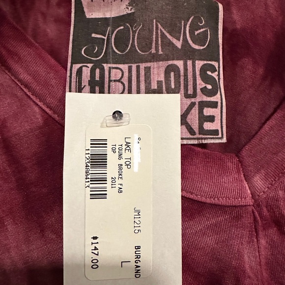 Cold shoulder tie dyed burgundy cotton blouse - Picture 1 of 2
